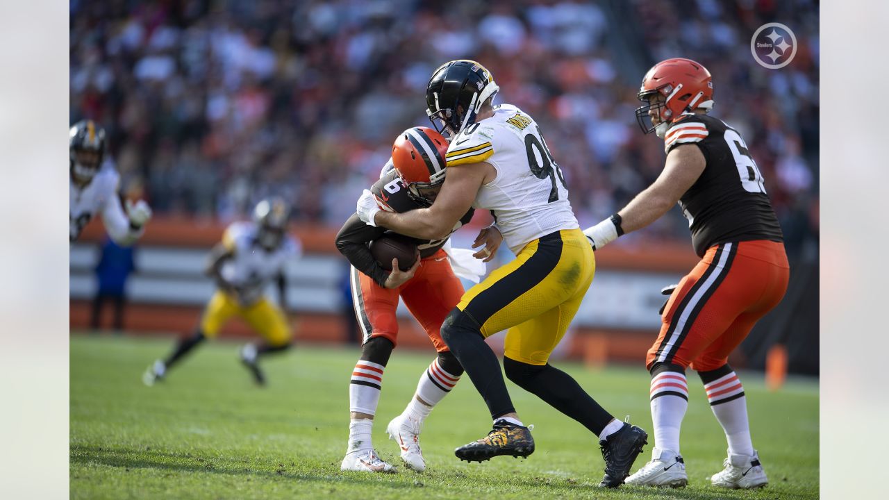 Download Pittsburgh Steelers linebacker TJ Watt (#90) making a tackle on  defense to help anchor the team to another win Wallpaper