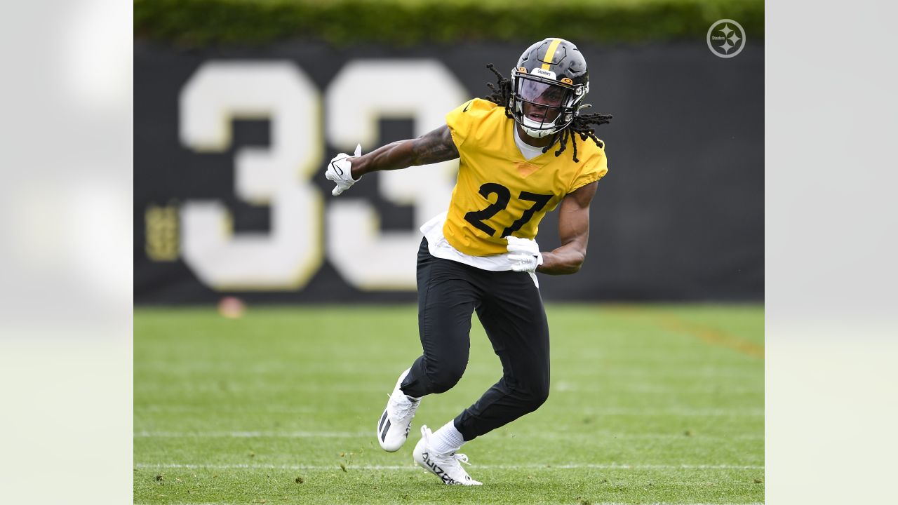 Pittsburgh Steelers safety Donald Washington (9) during NFL football rookie  minicamp, Saturday, May 7, 2016 in Pittsburgh. (AP Photo/Keith Srakocic  Stock Photo - Alamy