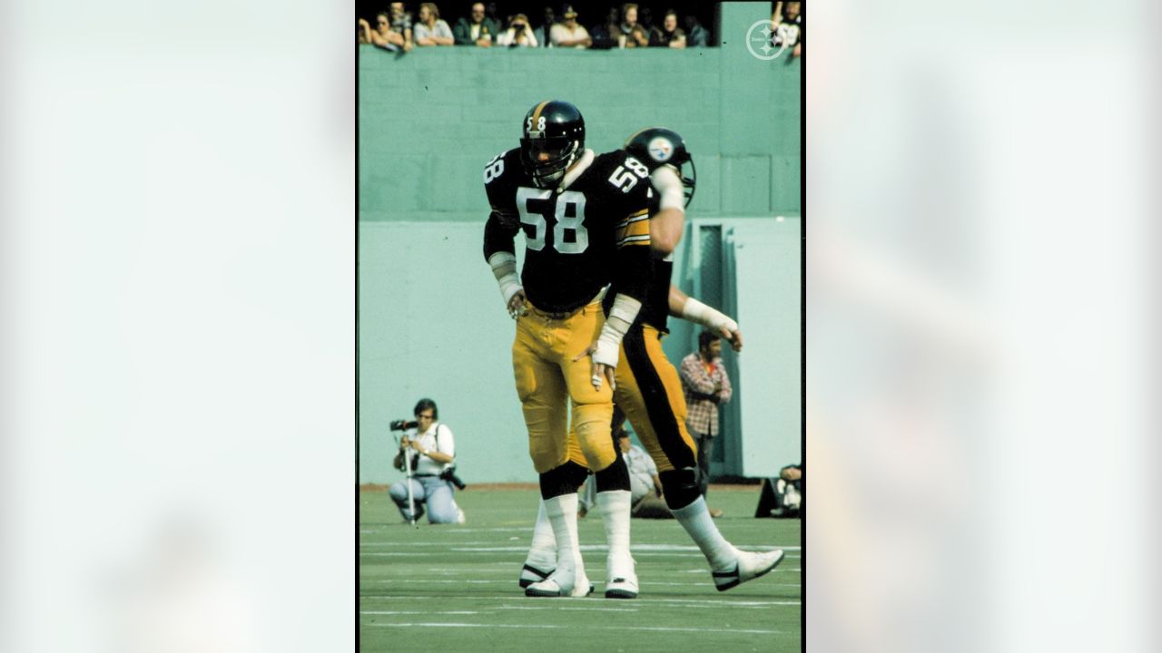 Pittsburgh Steelers linebacker Jack Lambert, 58, is shown in action in  1974. Other players are unidentified. Exact date and location unknown. (AP  Photo Stock Photo - Alamy