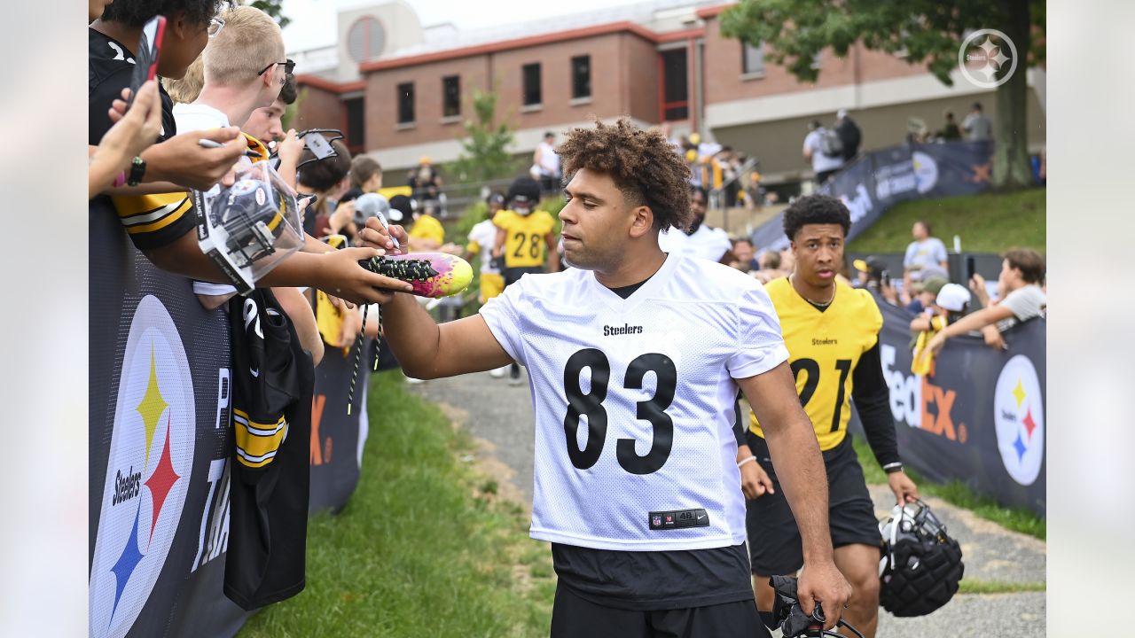 Latrobe, PA, USA. 28th July, 2022. July 28th, 2022: Zach Gentry #81 during  the Pittsburgh Steelers Training Camp in Latrobe, PA. Mike J. Allen/BMR  (Credit Image: © Mike J. Allen/BMR via ZUMA