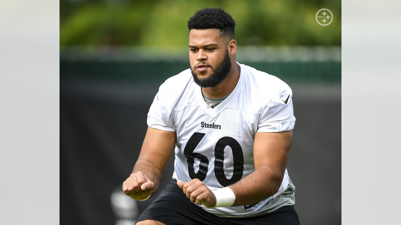 Pittsburgh Steelers safety Elijah Riley (37) runs after intercepting a pass  during the NFL football team's training camp workout in Latrobe, Pa.,  Thursday, July 27, 2023. (AP Photo/Gene J. Puskar Stock Photo - Alamy