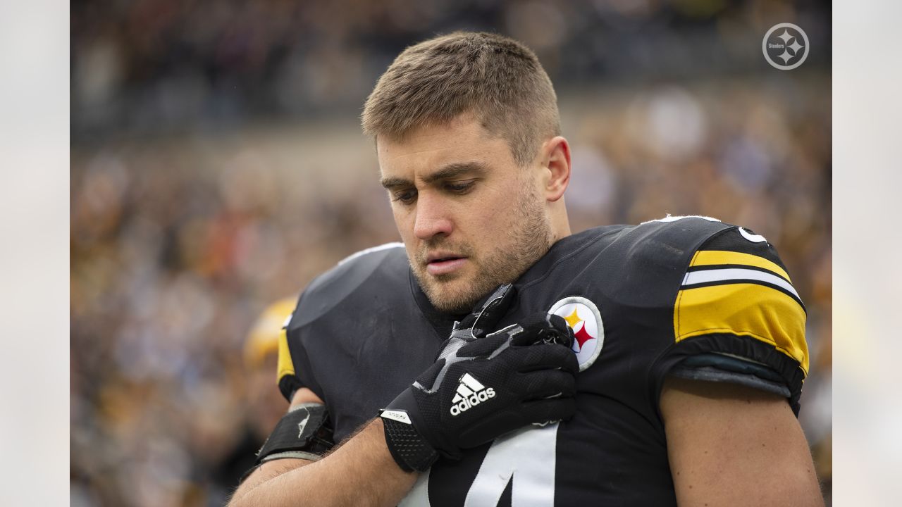 Pittsburgh Steelers fullback Derek Watt (44) is congratulated by linebacker  T.J. Watt (90) during the second half of an NFL football game against the  Buffalo Bills in Orchard Park, N.Y., Sunday, Sept.