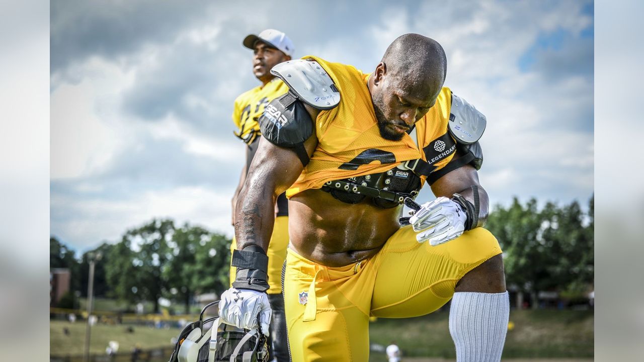 AUG 14 2010: Steelers linebacker James Harrison (92) stares up as he exits  the tunnel during pregame introductions. The Pittsburgh Steelers defeated  the Detroit Lions 23-7 in a preseason game played at