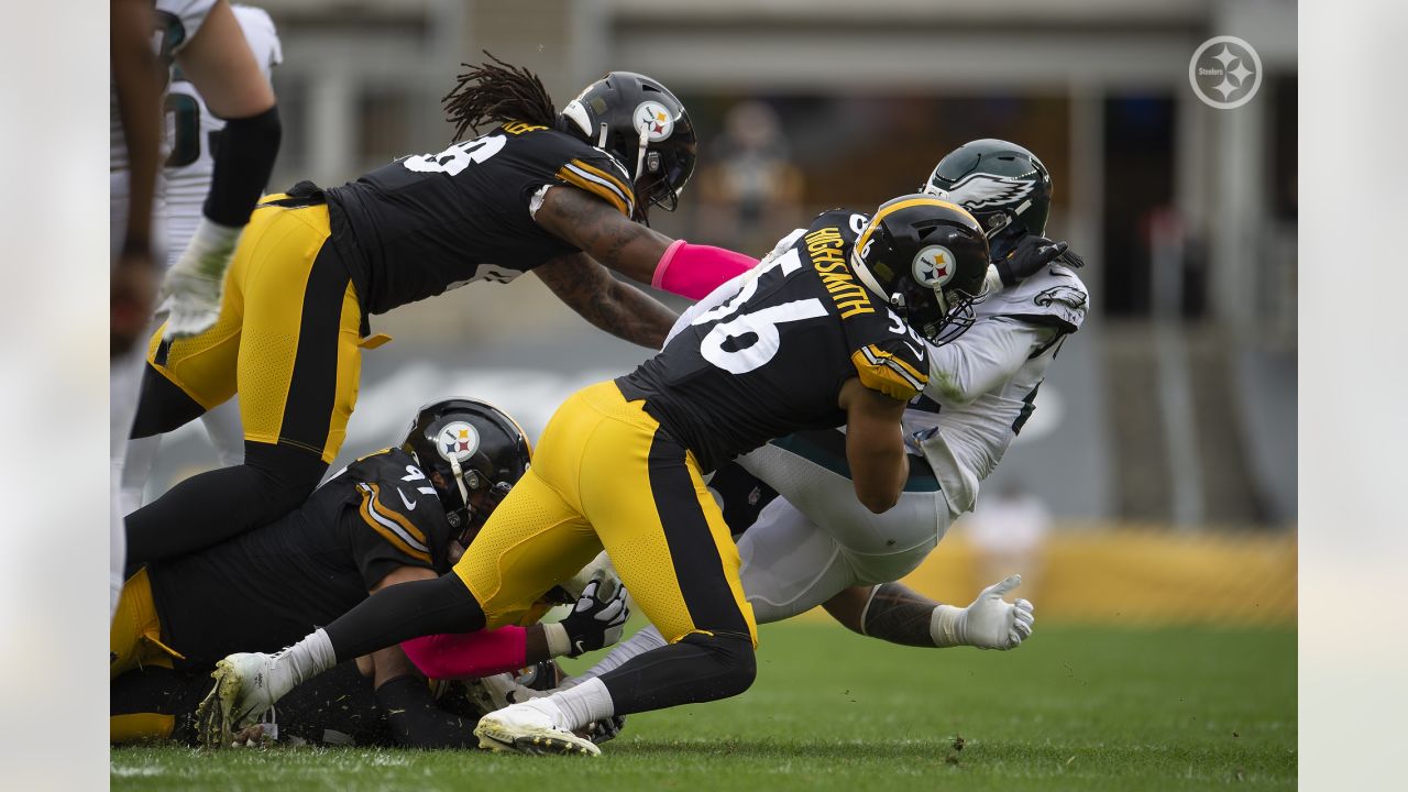 Pittsburgh Steelers linebacker Alex Highsmith (56) sits on the sidelines  during an NFL preseason football game against the Buffalo Bills in  Pittsburgh, Sunday, Aug. 20, 2023. (AP Photo/Gene J. Puskar Stock Photo -  Alamy