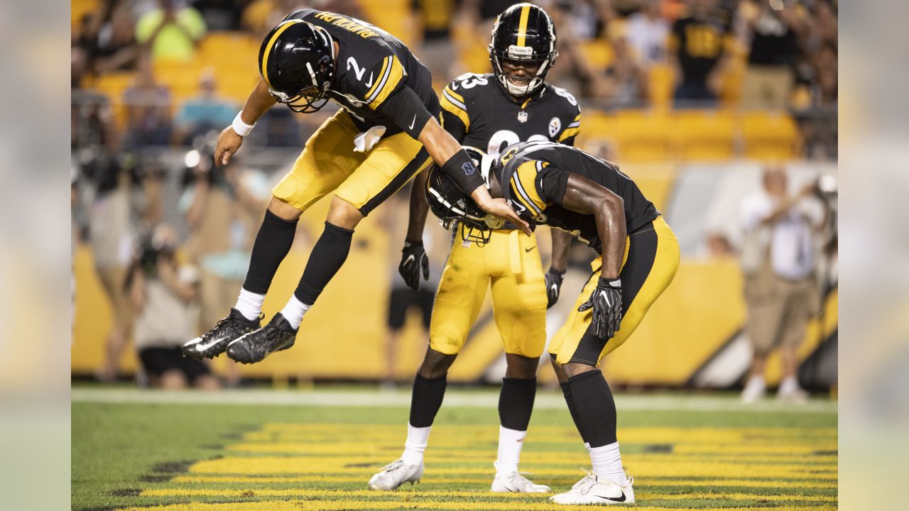 Pittsburgh Steelers defensive back Jordan Dangerfield (37) runs off the  field following the Steelers 52-21 win against the Carolina Panthers at  Heinz Field in Pittsburgh on November, 2018. Photo by Archie Carpenter/UPI