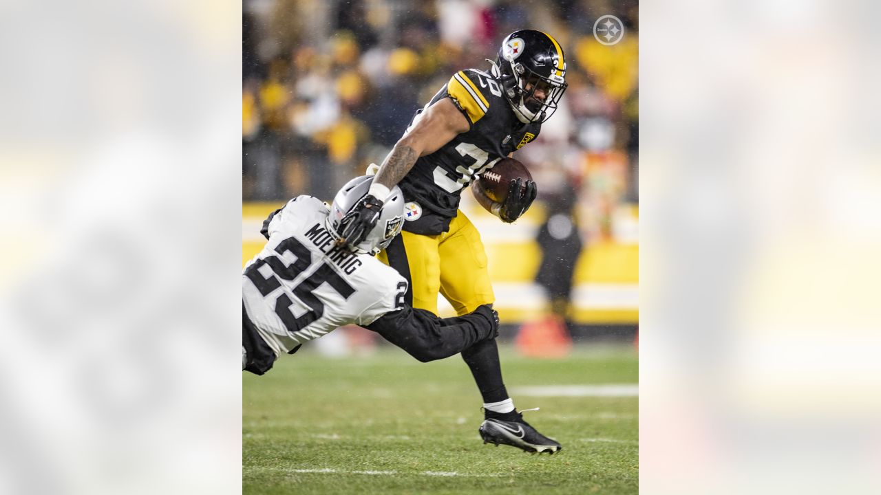 CHARLOTTE, NC - DECEMBER 18: Pittsburgh Steelers running back Jaylen Warren  (30) during an NFL