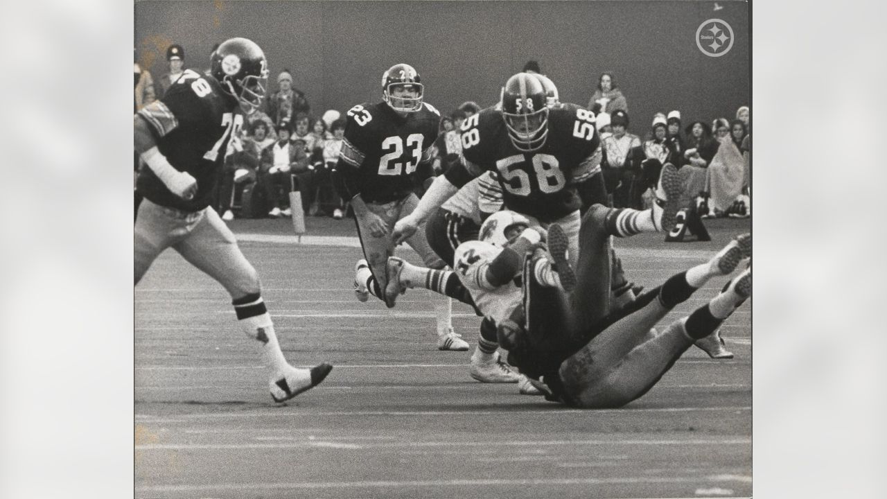 Pittsburgh Steelers linebacker Jack Lambert, 58, is shown in action in  1974. Other players are unidentified. Exact date and location unknown. (AP  Photo Stock Photo - Alamy