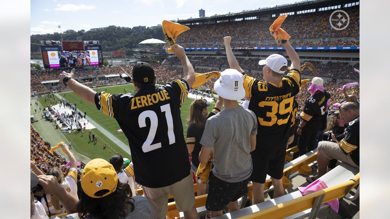 Pittsburgh Steelers vs. Denver Broncos. Fans support on NFL Game