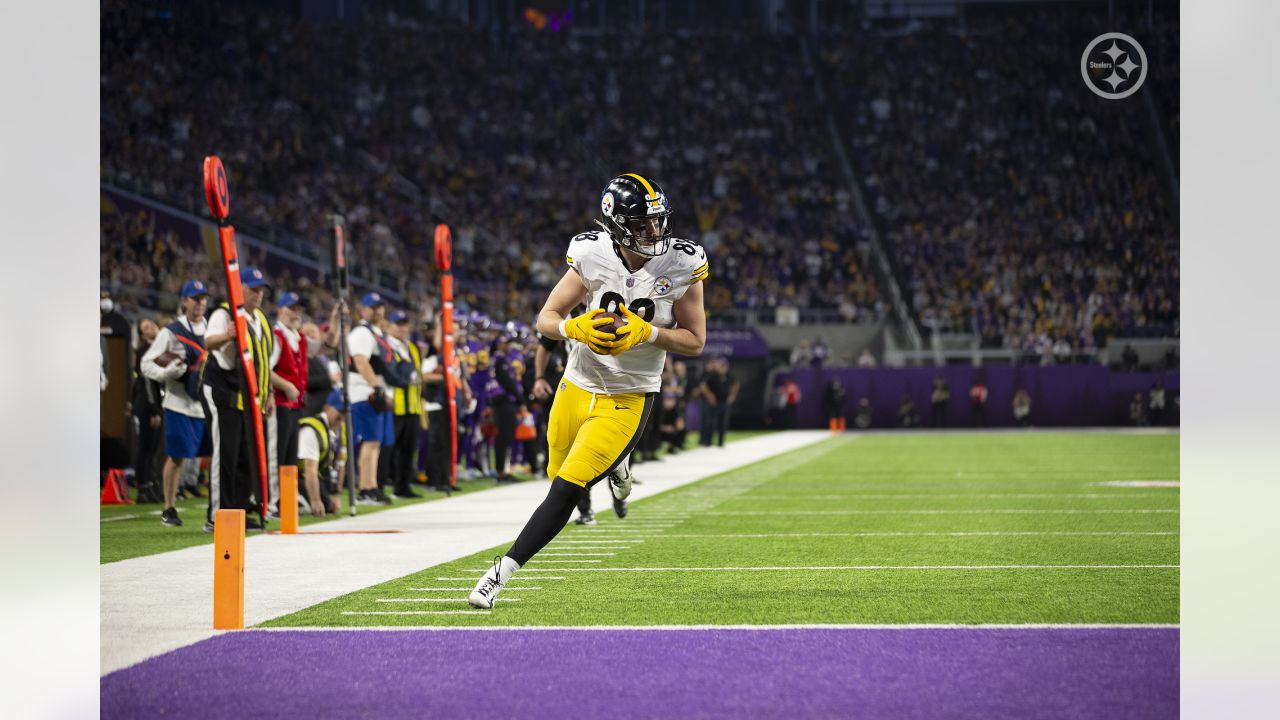 Pittsburgh Steelers tight end Pat Freiermuth (88) celebrates after catching  a touchdown pass against the Detroit Lions during an NFL football game,  Saturday, Aug. 21, 2021 in Pittsburgh, PA (AP Photo/Matt Durisko