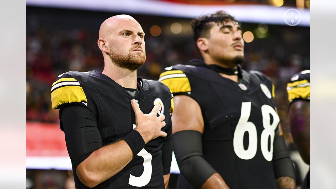 Pittsburgh Steelers linebacker Toby Ndukwe (45) works during the second  half of an NFL preseason football game against the Atlanta Falcons,  Thursday, Aug. 24, 2023, in Atlanta. The Pittsburgh Steelers won 24-0. (