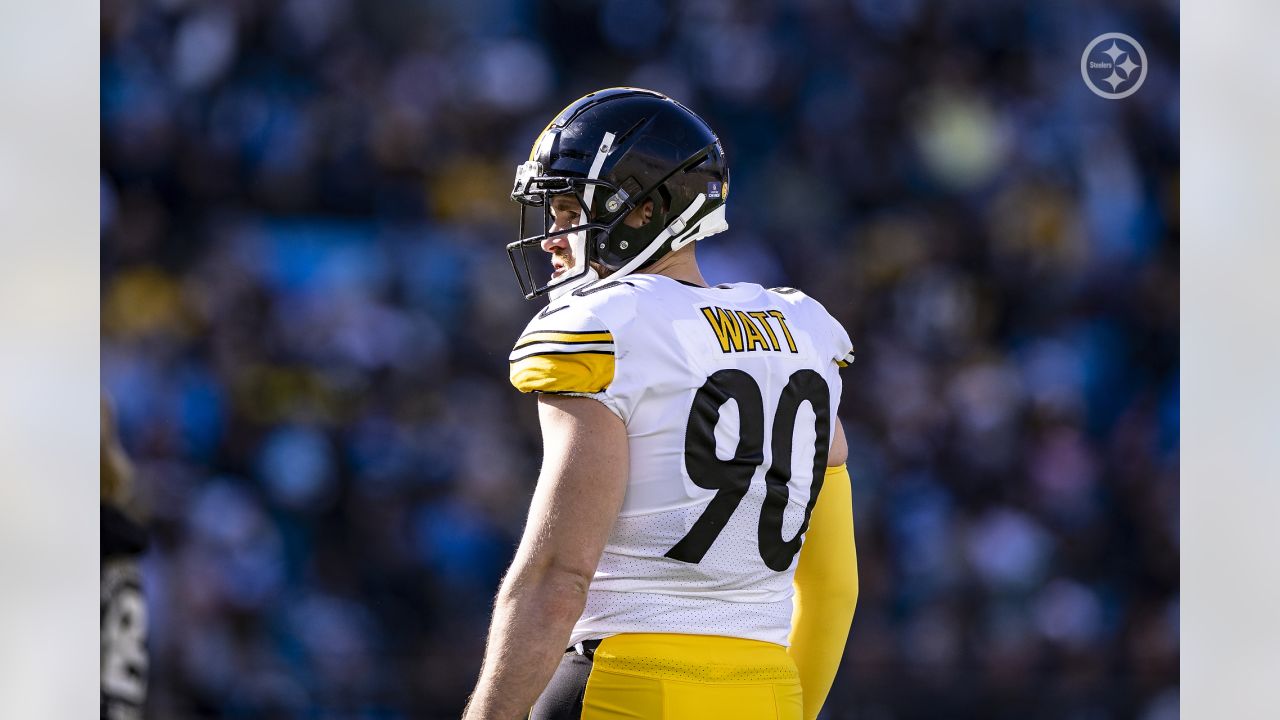 Pittsburgh Steelers outside linebacker T.J. Watt reacts after forcing an  incomplete pass during the second half of an NFL football game against the  Los Angeles Chargers, Sunday, Oct. 13, 2019, in Carson