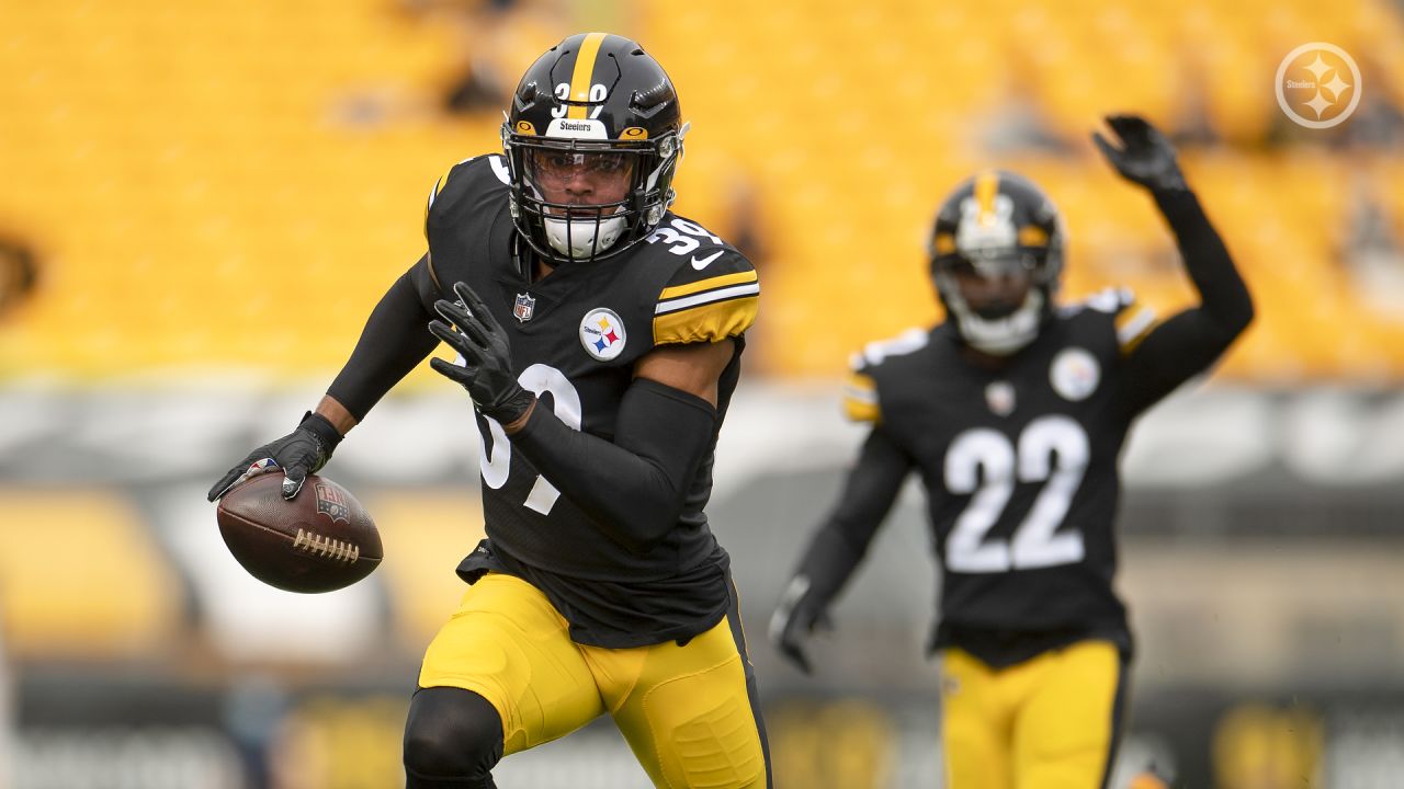 Pittsburgh Steelers free safety Minkah Fitzpatrick (39) intercepts