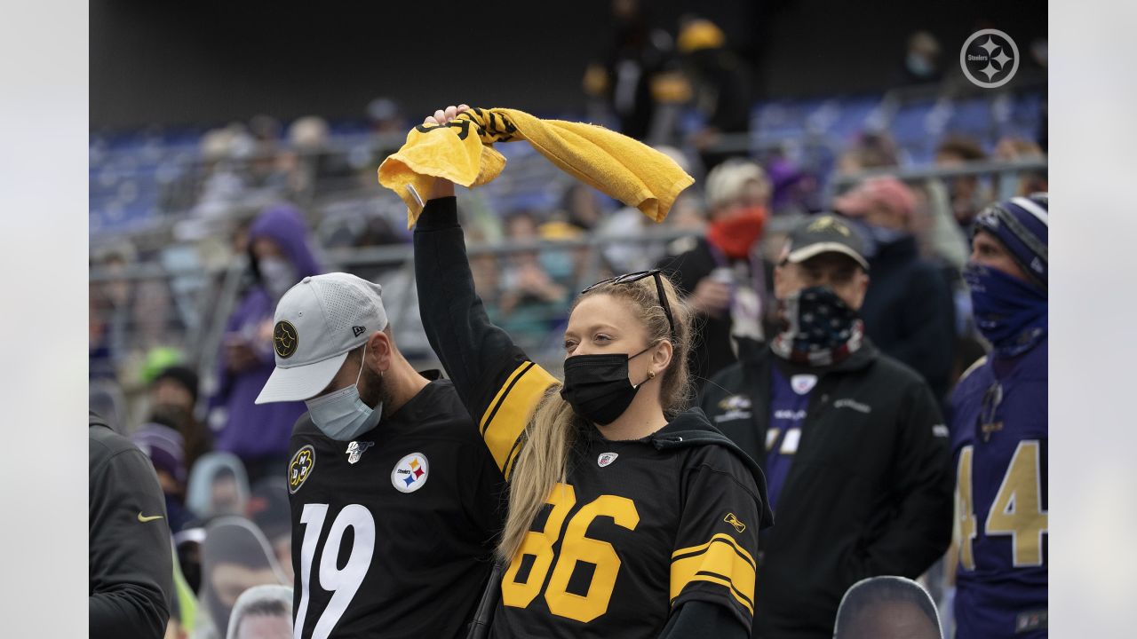 Pittsburgh Steelers vs. Baltimore Ravens. Fans support on NFL Game.  Silhouette of supporters, big screen with two rivals in background Stock  Photo - Alamy