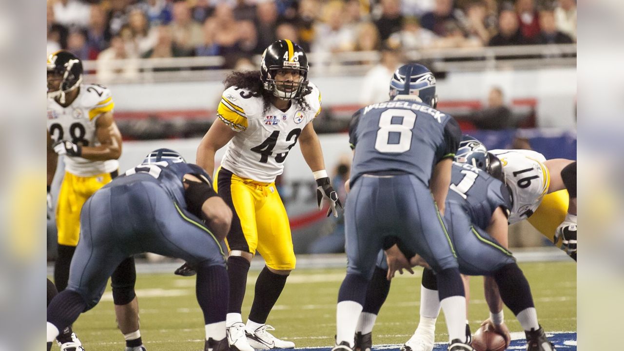 Pittsburgh Steelers defensive back Troy Polamalu (43) warms up