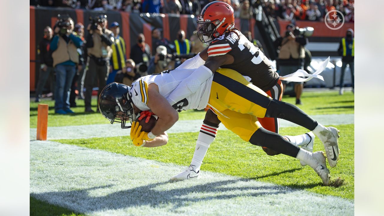 Pittsburgh Steelers tight end Pat Freiermuth (88) celebrates after catching  a touchdown pass against the Detroit Lions during an NFL football game,  Saturday, Aug. 21, 2021 in Pittsburgh, PA (AP Photo/Matt Durisko