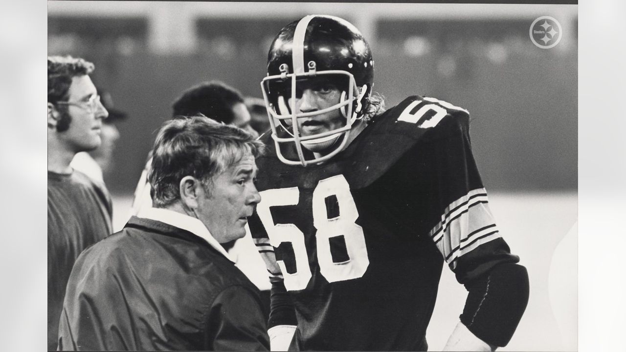 Pittsburgh Steelers linebacker Jack Lambert, 58, is shown in action in 1974.  Other players are unidentified. Exact date and location unknown. (AP Photo  Stock Photo - Alamy