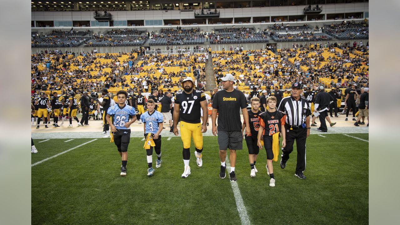 Pittsburgh Steelers defensive back Jordan Dangerfield (37) runs off the  field following the Steelers 52-21 win against the Carolina Panthers at  Heinz Field in Pittsburgh on November, 2018. Photo by Archie Carpenter/UPI