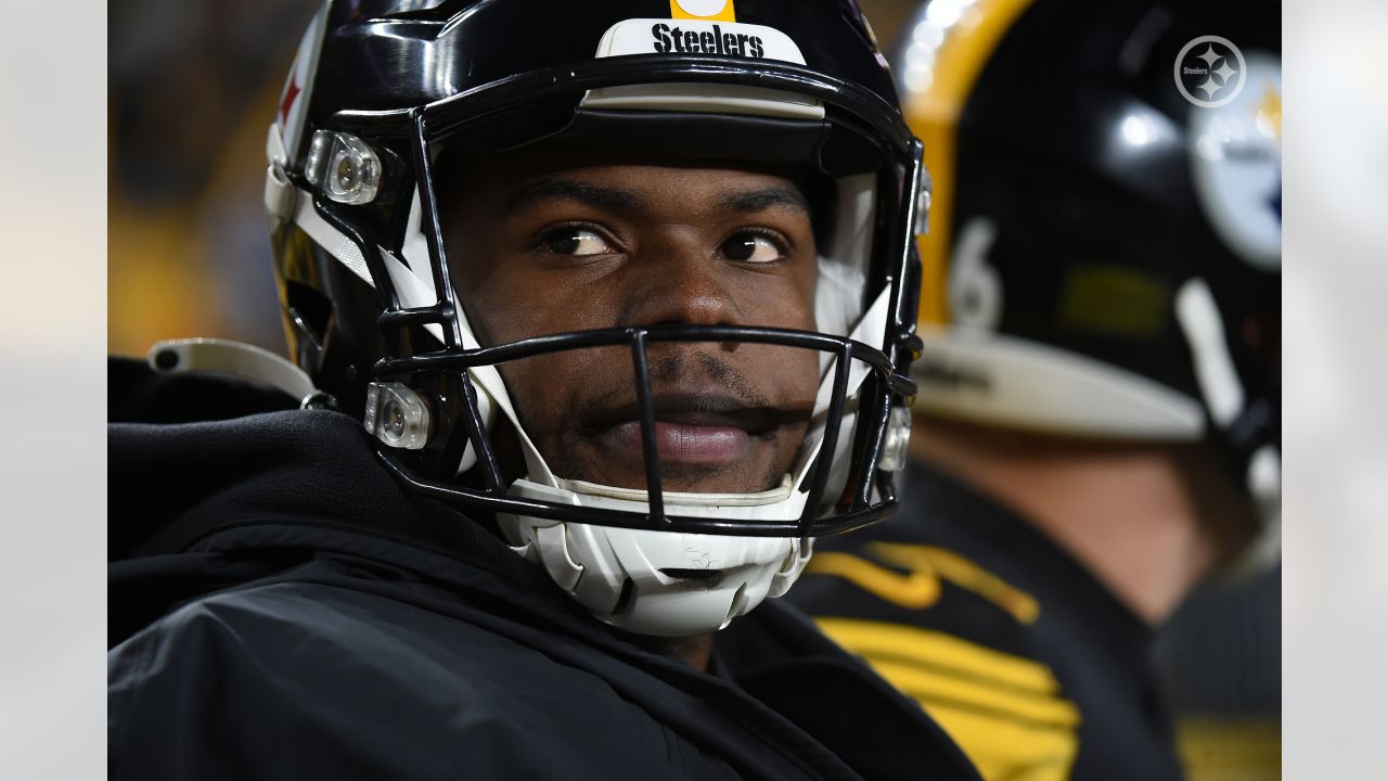 PITTSBURGH, PA - NOVEMBER 20: A photo of a Cincinnati Bengals Color Rush  helmet during the national football league game between the Cincinnati  Bengals and the Pittsburgh Steelers on November 20, 2022