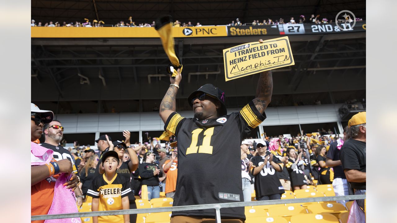 Pittsburgh Steelers vs. Denver Broncos. Fans support on NFL Game