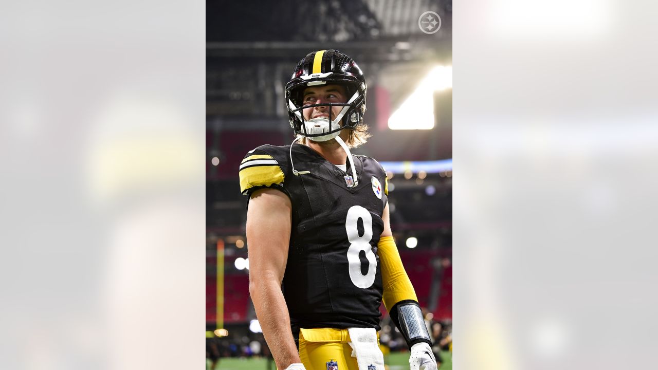 Pittsburgh Steelers linebacker Toby Ndukwe (45) works during the second  half of an NFL preseason football game against the Atlanta Falcons,  Thursday, Aug. 24, 2023, in Atlanta. The Pittsburgh Steelers won 24-0. (