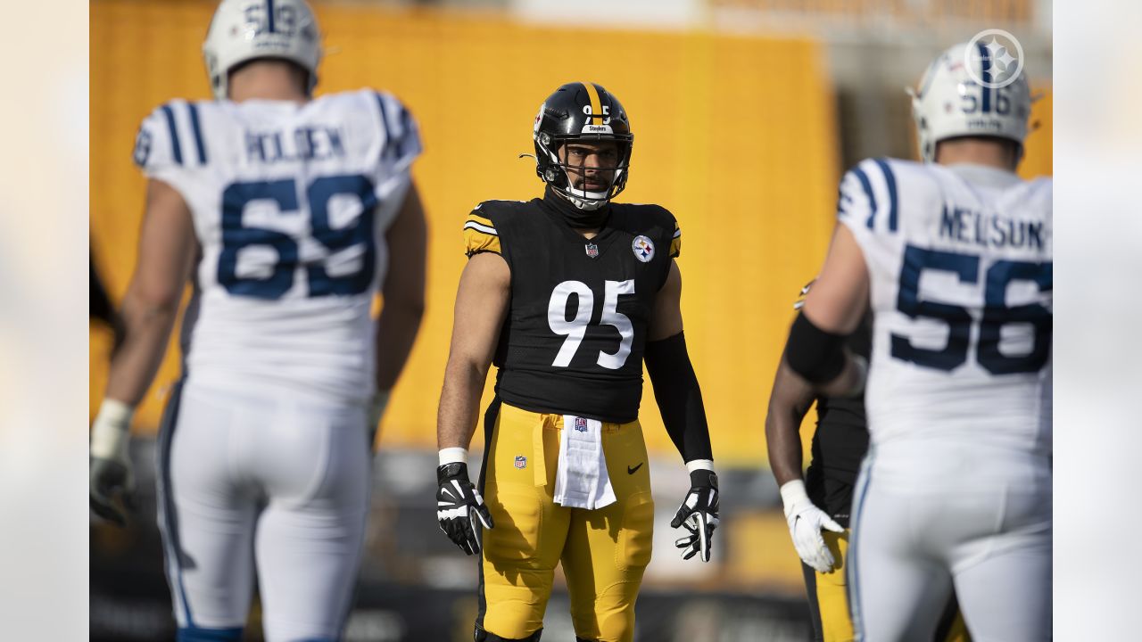 Pittsburgh Steelers defensive tackle Chris Wormley (95) reacts