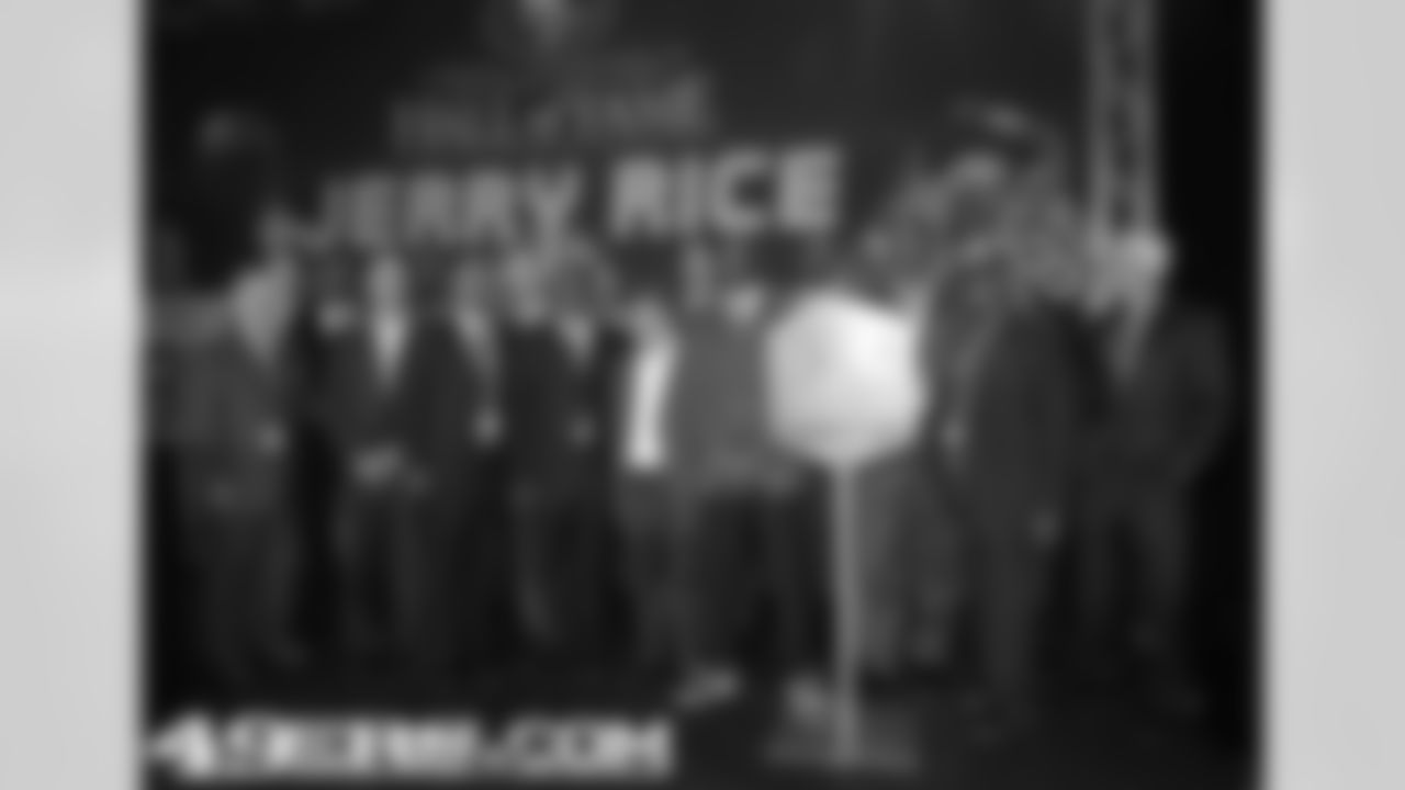 Rice was joined on stage by former teammates and coaches