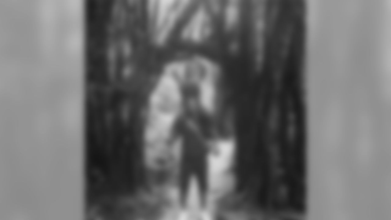 Shaun Draughn and his wife went on a hike.