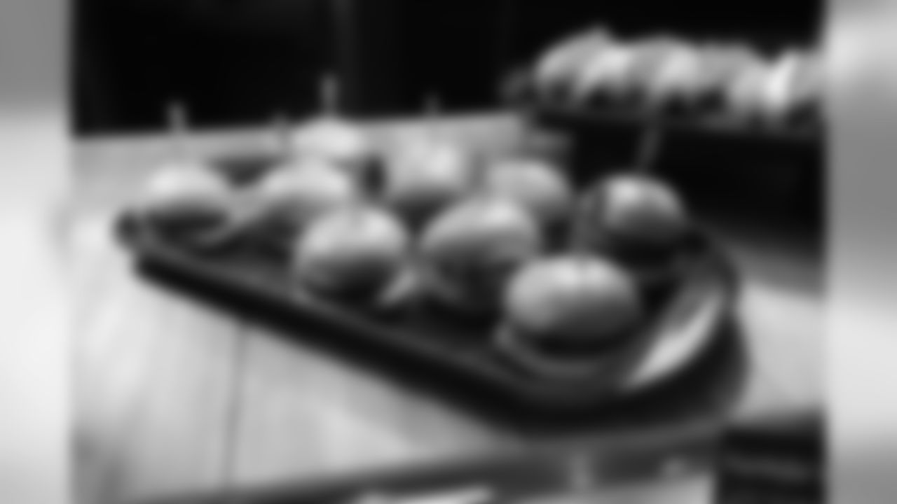Mini Hand Crafted Burger Duo: Turkey burger with sun-dried tomato pesto, sautéed mushrooms, Swiss cheese on toasted brioche