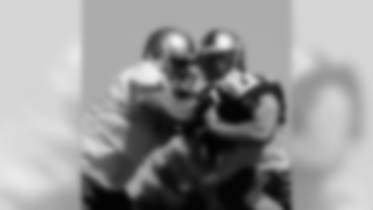 Jay Moore works on rushing the passer.