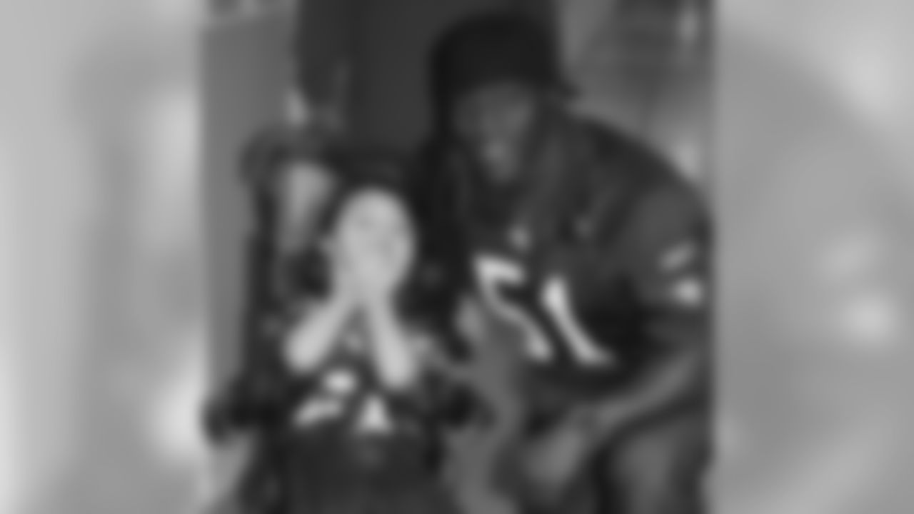 LB Takeo Spikes makes a special visit to a local hospital during the Holida