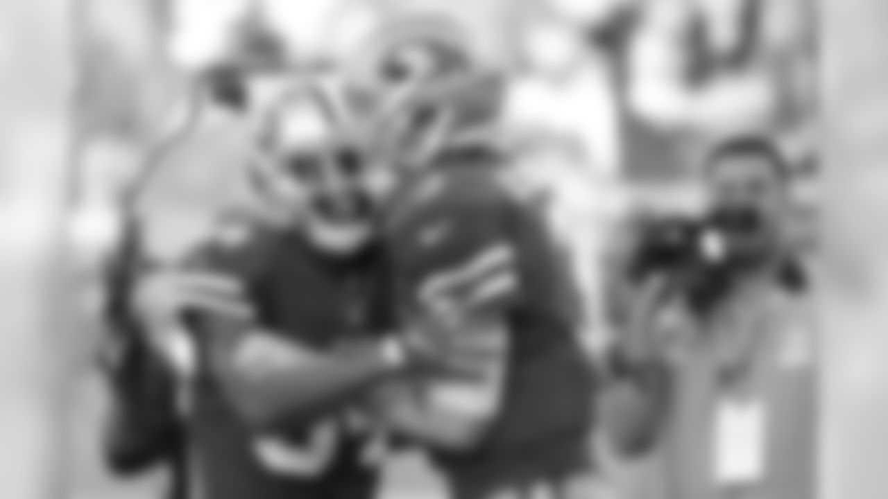 WR Kendrick Bourne and QB C.J. Beathard