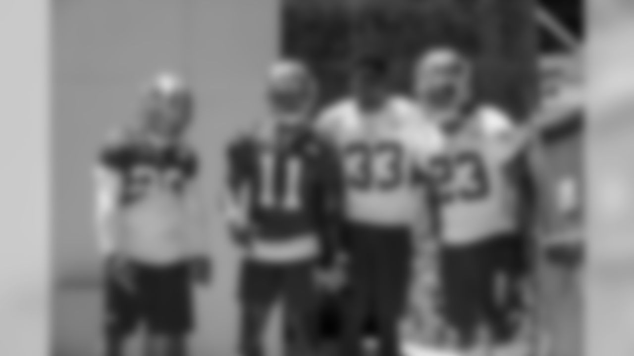 (From left to right) RB Kapri Bibbs, WR Marquise Goodwin, CB Rashard Robinson and CB Will Redmond.