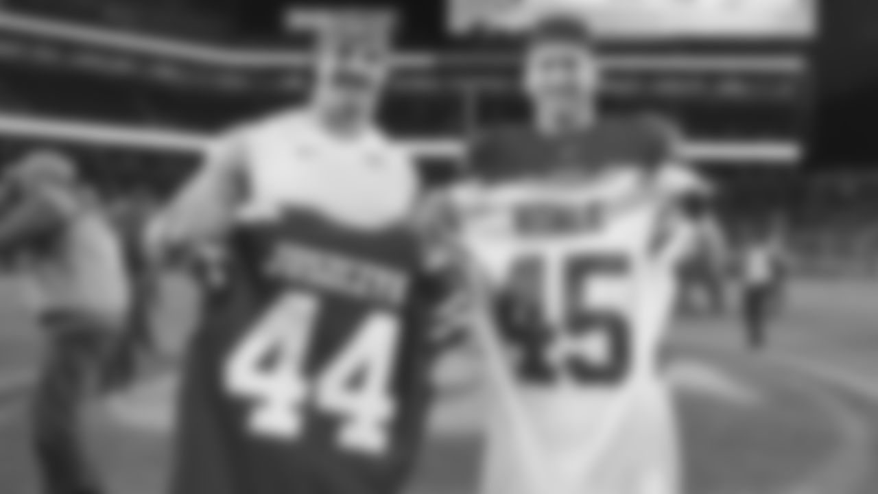 FB Kyle Juszczyk and Green Bay Packers FB Danny Vitale