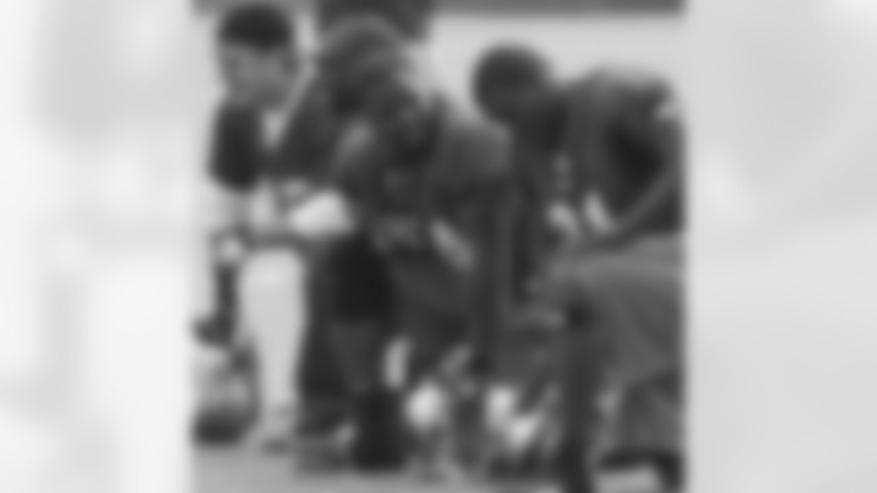 49ers running backs Zak Keasey, DeShaun Foster, Moran Norris and Frank Gore
