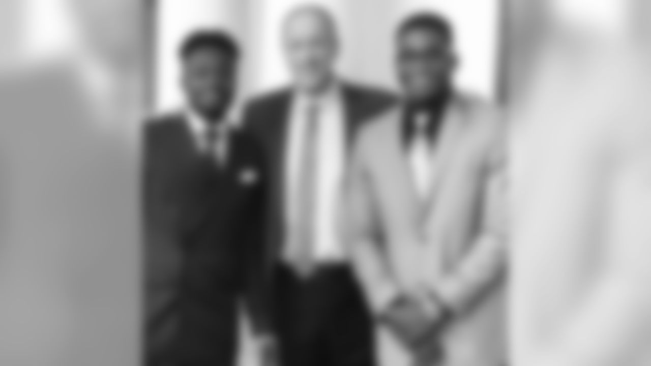Marquise Goodwin with Hall of Famer Jim Kelly and NFL safety Aaron Williams at a charity event.Follow @marquisegoodwin on Instagram.