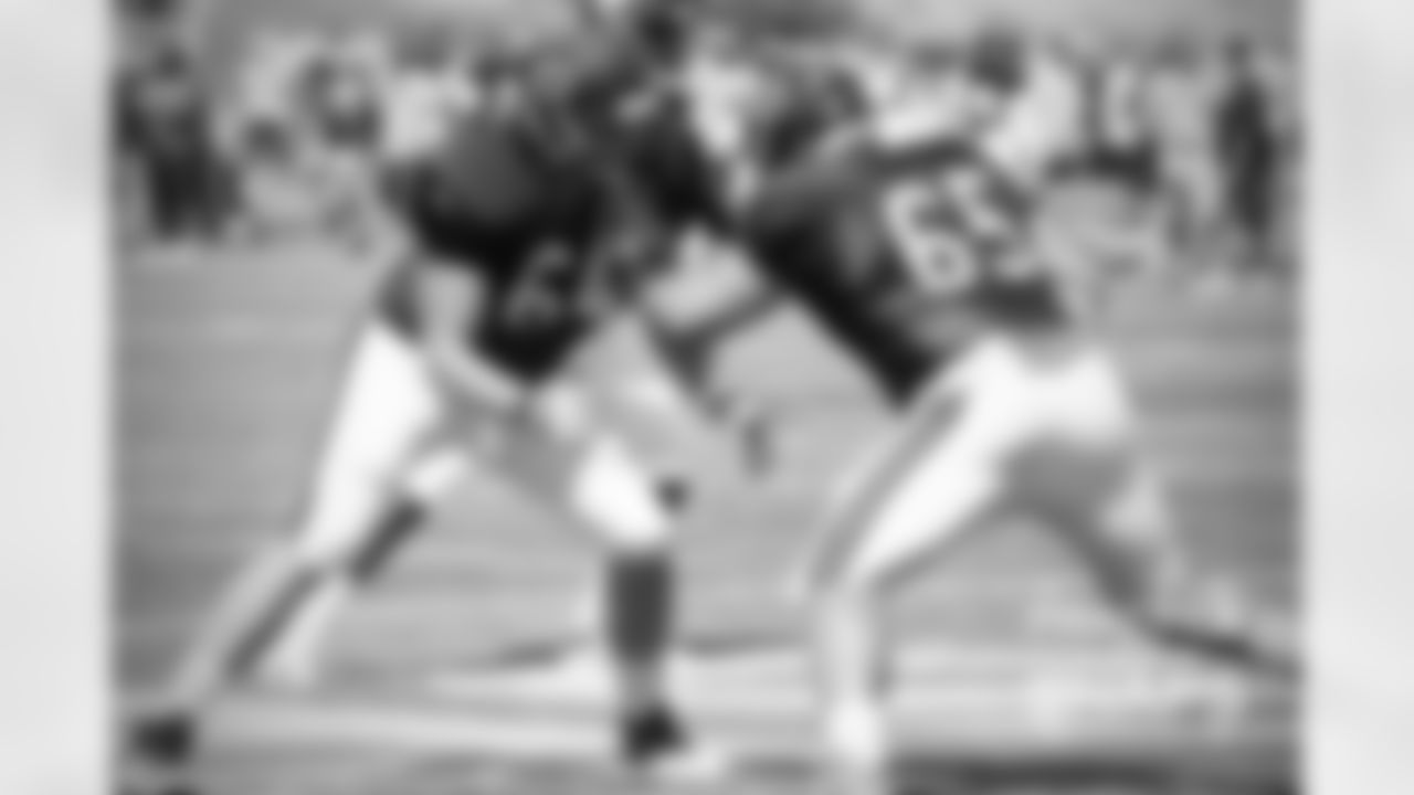 OL Martin Wallace (64) and OL Cody Whitehair (65).