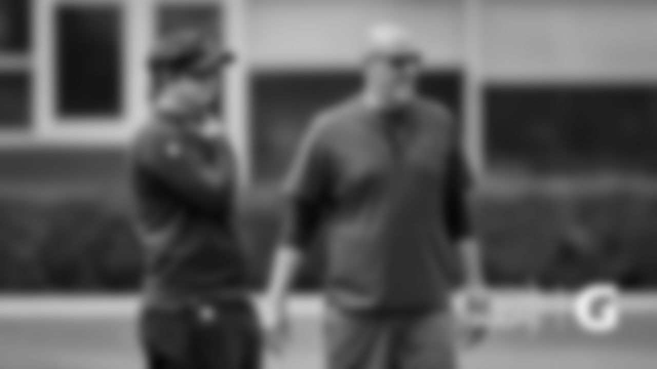 Offensive quality control/assistant QBs coach Mike Snyder, head coach Matt Nagy