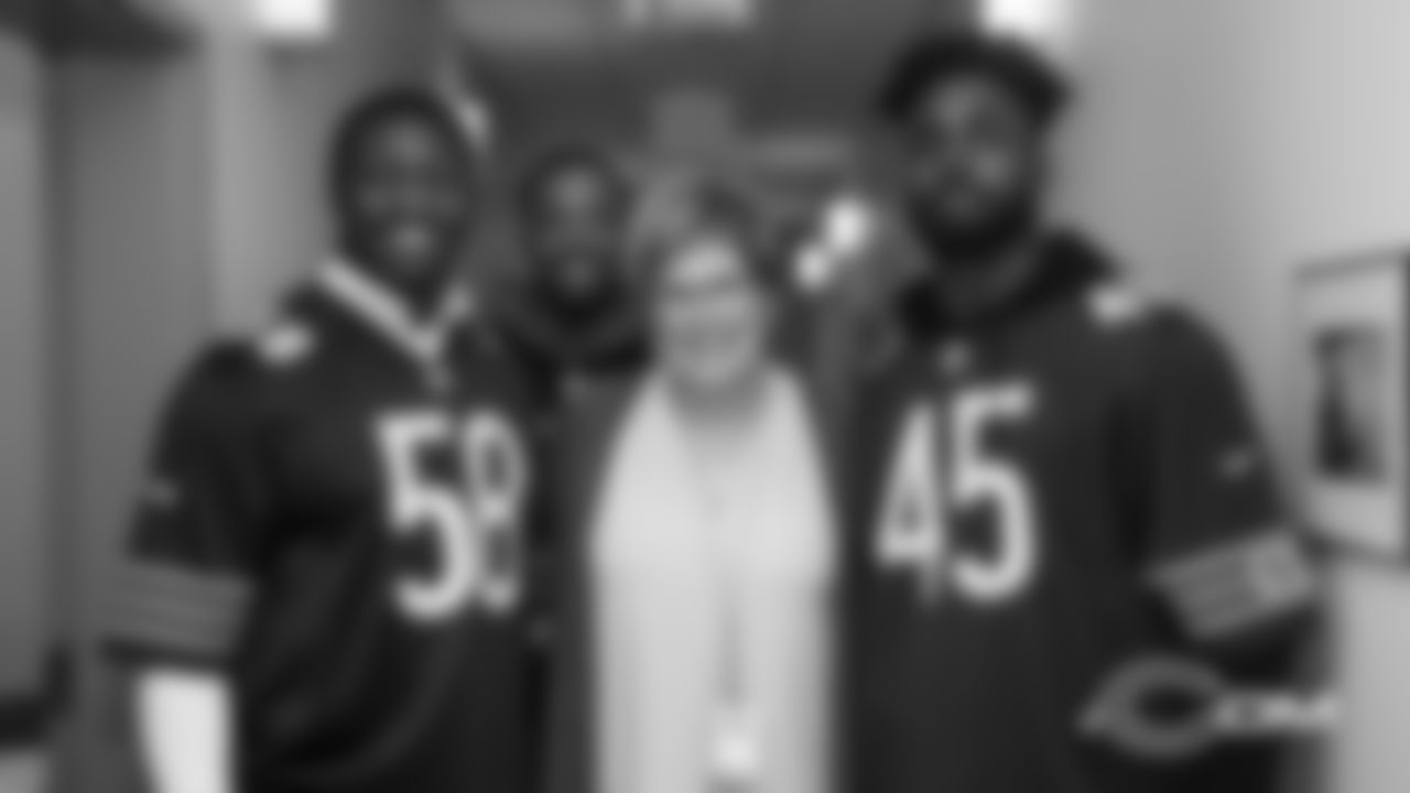 Members of the Chicago Bears visit with veterans at Hope Manor, Monday, November 5, 2018, in Chicago, Illinois.