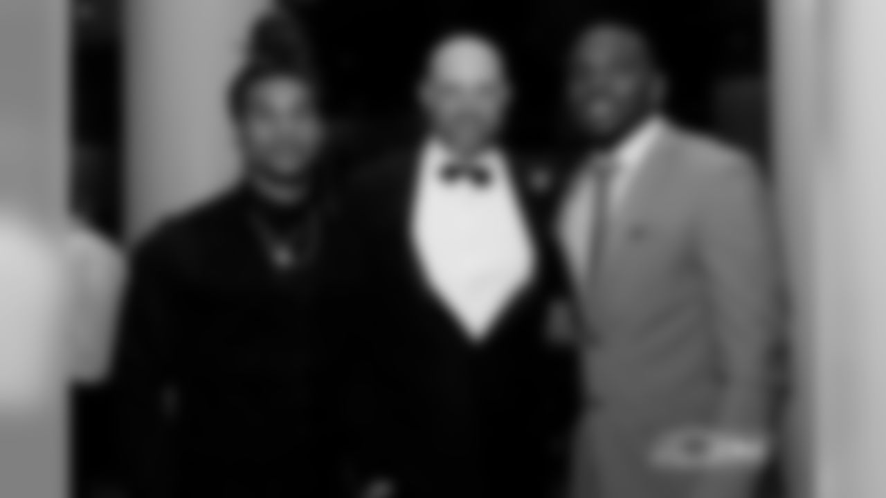 CB Cre'Von LeBlanc, head coach Matt Nagy, S Eddie Jackson