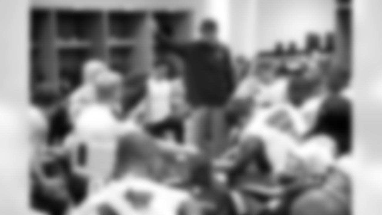 Coach Trestman addresses the team following Sunday's win over the Steelers.