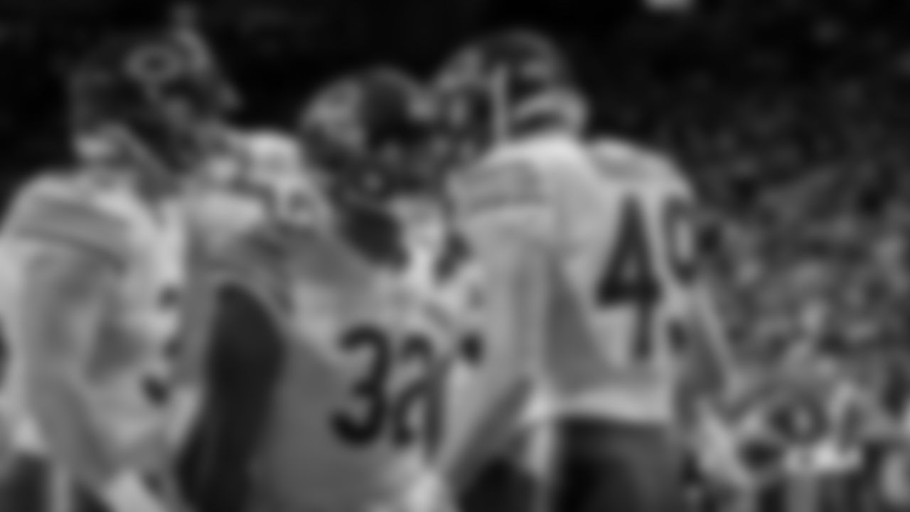 RB David Montgomery and TE Jesper Horsted