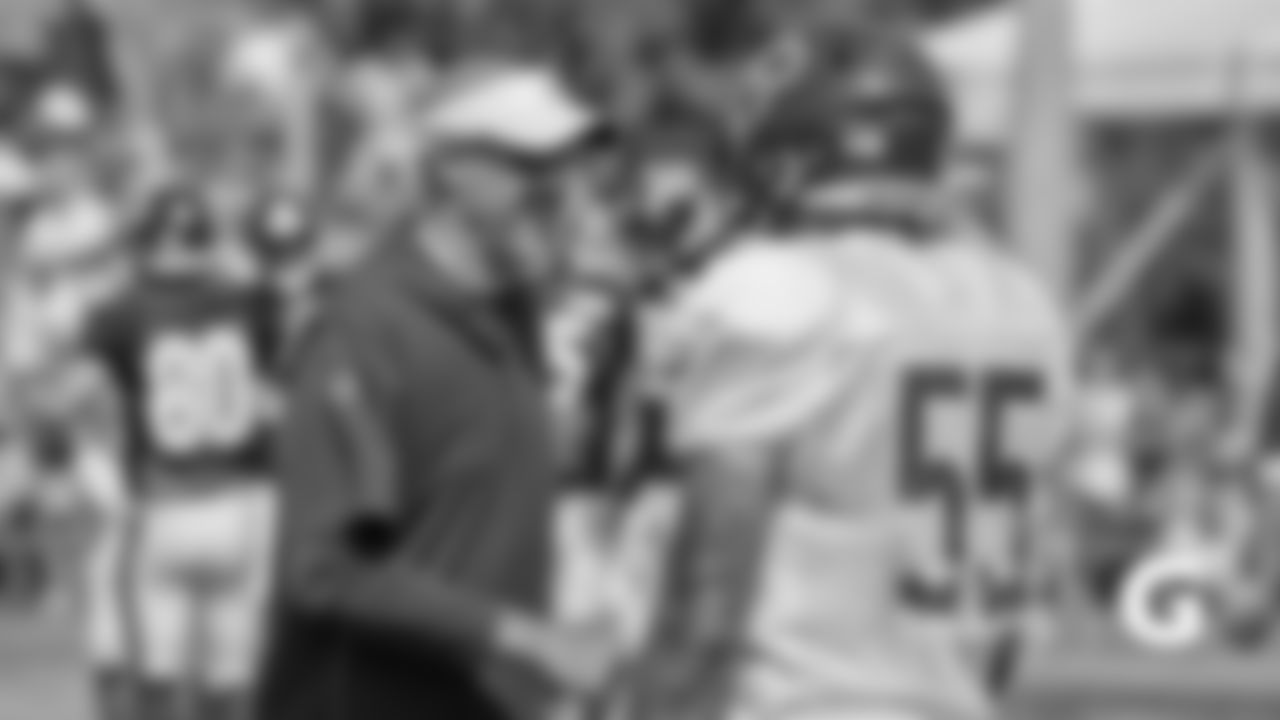 Head coach Matt Nagy, LB Josh Woods