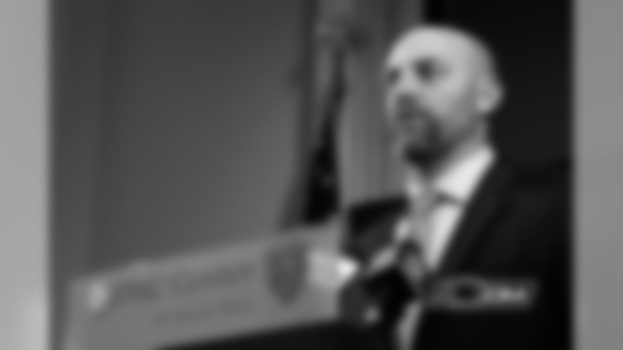 Coach Nagy answers questions from the media.