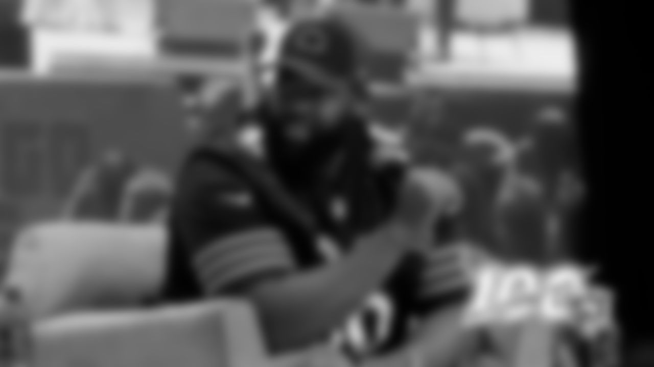 Akiem Hicks during the Defensive Line Legacy Panel
