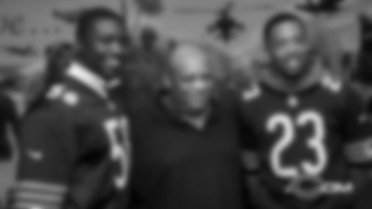 Members of the Chicago Bears visit with veterans at Hope Manor, Monday, November 5, 2018, in Chicago, Illinois.
