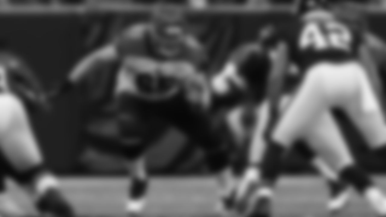 Cincinnati Bengals offensive tackle Clint Boling (65) blocks during a week 4 NFL football game against the Atlanta Falcons on Sunday, Sept. 30, 2018 in Atlanta. Cincinnati won 37-36. (Aaron M. Sprecher via AP)