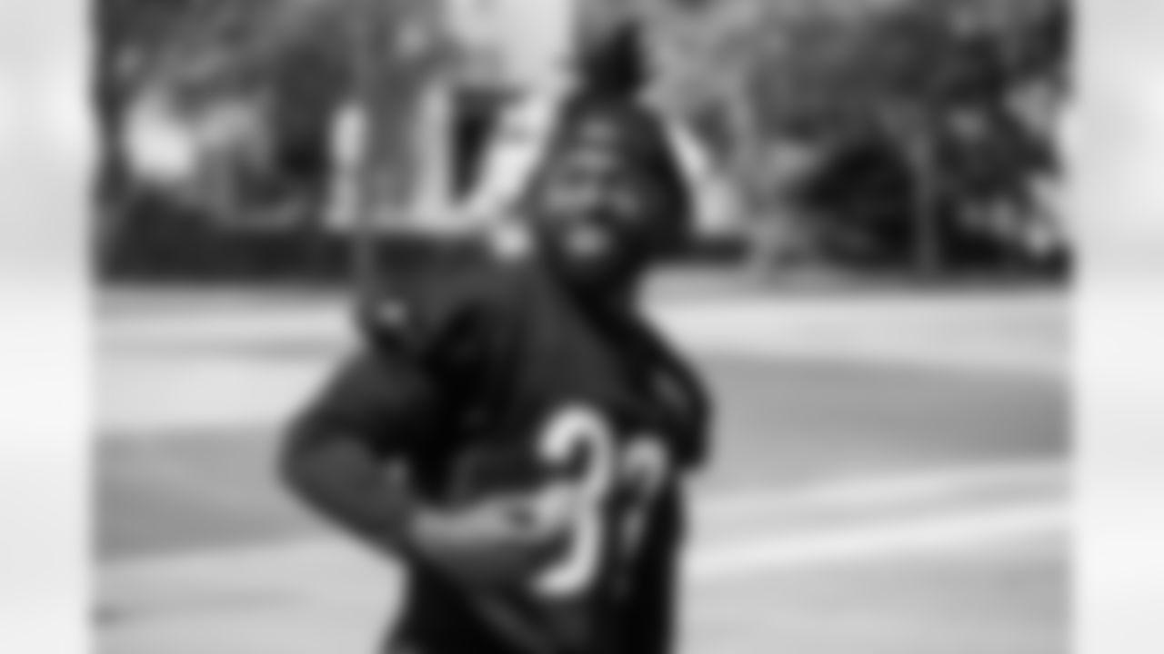 S Nick Scott laughs after getting a cupcake for his birthday before Phase 2 training at Kettering Practice Fields on Wednesday, May 17 2023 in Cincinnati, Ohio