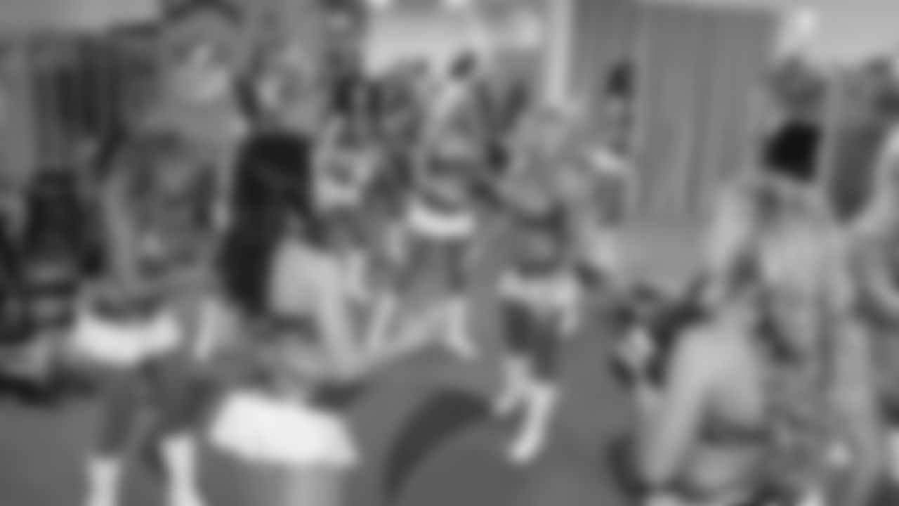 The Ben-Gals Cheerleaders get ready to perform during week three of the preseason at Paul Brown Stadium.
