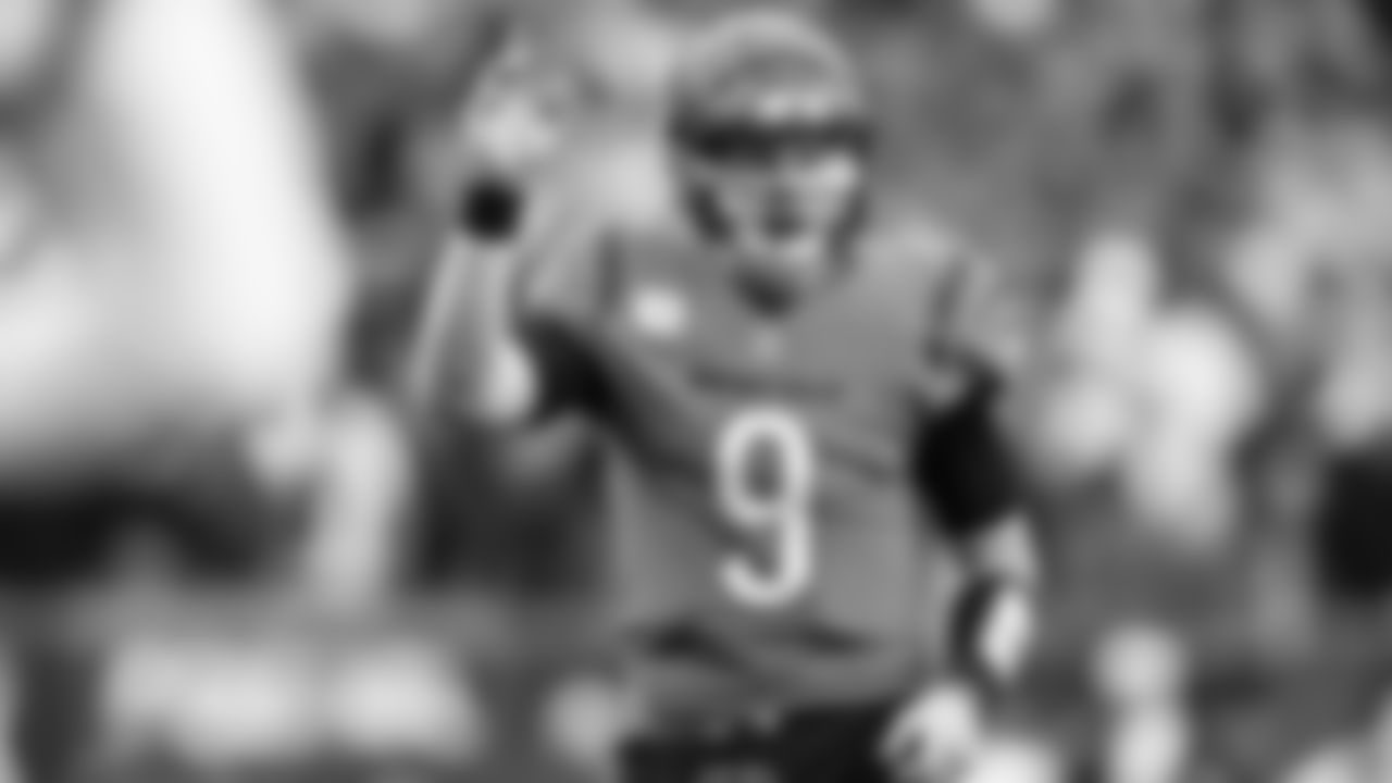 Quarterback Joe Burrow looks over to the sideline during the Week 17 game against the Kansas City Chiefs at Paul Brown Stadium.