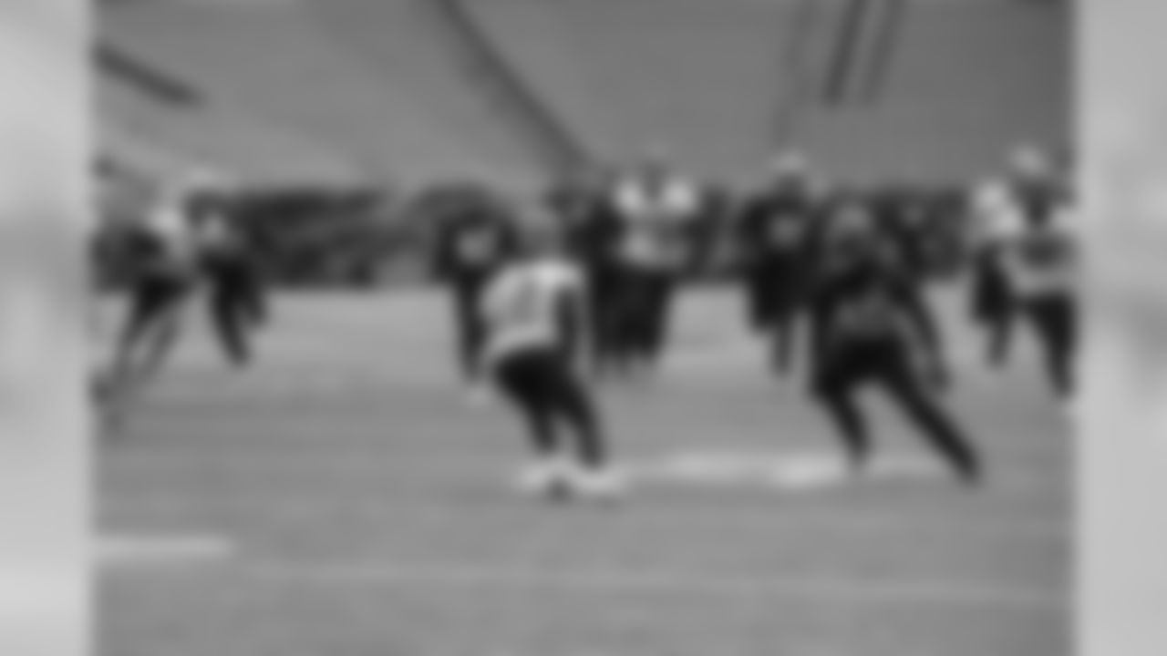 Alex Erickson returning a punt at practice.